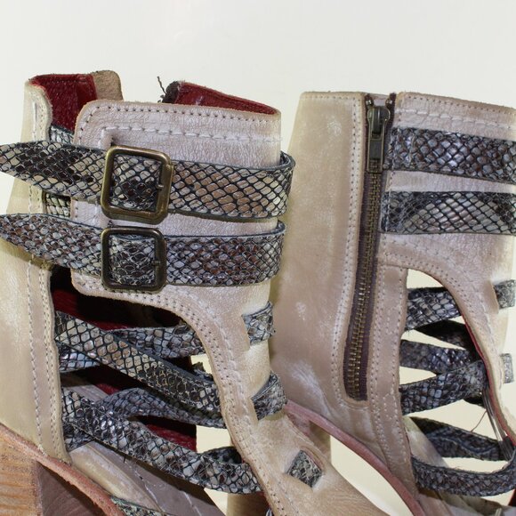 Freebird Strappy Peep Toe Tiara Booties Womens (US 9/EU 40) - Picture 7 of 11